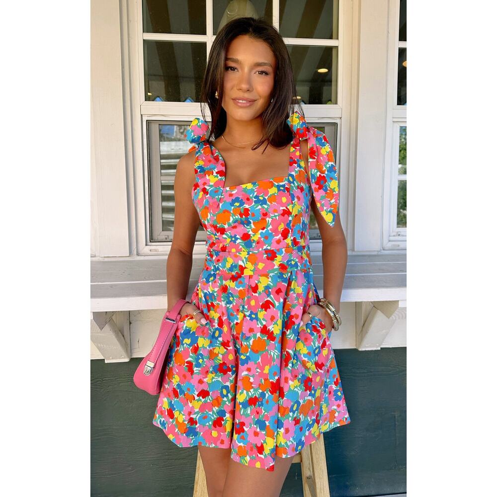 Show Me Your Mumu Claire Mini Dress in Bright Begonias XS NWT - Picture 2 of 7